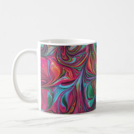ABSTRAKTES Monogramm-PINK für die FLÜCHTLINGSSTÄRK Kaffeetasse (Links)