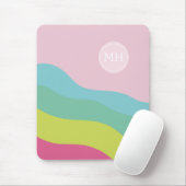 Abstraktes Monogramm Regenbogen trendig farbenfroh Mousepad (Mit Mouse)