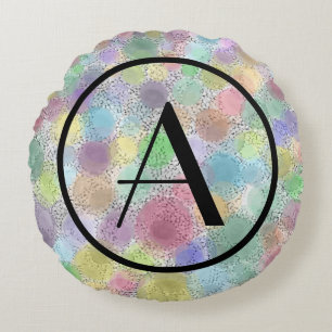 Abstraktes Monogramm Rundkissen Rundes Kissen