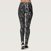 abstraktes Monogramm Schwarz-weißer Damaskus Leggings (Rückseite)