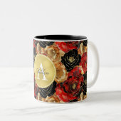 Abstraktes Monogramm Zweifarbige Tasse (VorderseiteRechts)