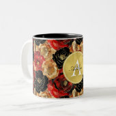 Abstraktes Monogramm Zweifarbige Tasse (Vorderseite Links)