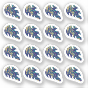 Abstraktes Monstera-Blatt Liquid Marble Sticker Se