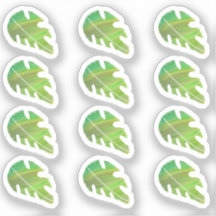 Abstraktes Monstera Leaf Liquid Green Sticker Set