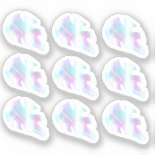 Abstraktes Monstera Leaf Liquid Imitats Holografis Aufkleber