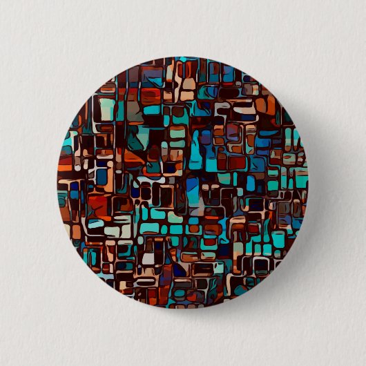 Abstraktes Mosaik aus Buntglas Button (Vorderseite)