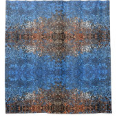 Abstraktes Mosaik aus verkettetem Glas Duschvorhang (Vorderseite)