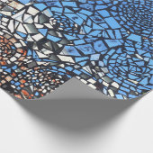 Abstraktes Mosaik aus verkettetem Glas Geschenkpapier (Ecke)