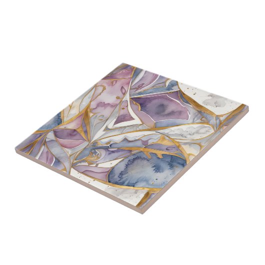 Abstraktes Mosaik Blau und Violet Fliese (Seite)