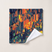 Abstraktes Mosaik eines vertriebenen Lagerfeuers a Badhandtuch Set (Waschlappen)