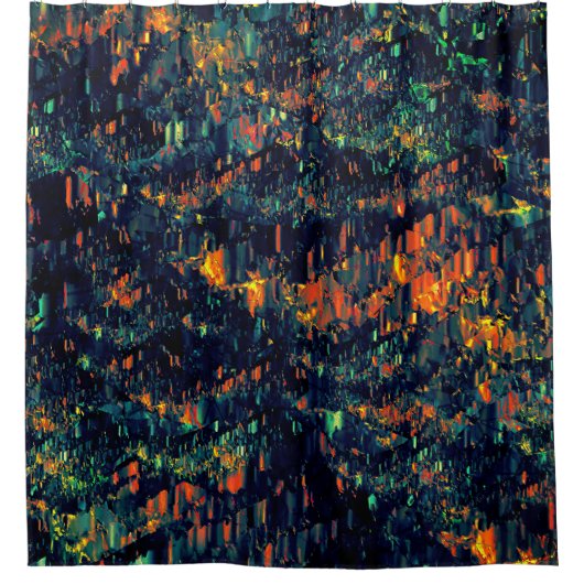 Abstraktes Mosaik eines vertriebenen Lagerfeuers a Duschvorhang (Vorderseite)