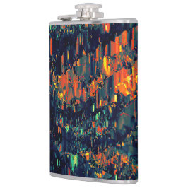 Abstraktes Mosaik eines vertriebenen Lagerfeuers a Flachmann