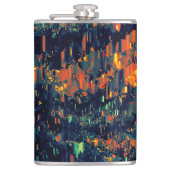 Abstraktes Mosaik eines vertriebenen Lagerfeuers a Flachmann (Vorderseite)