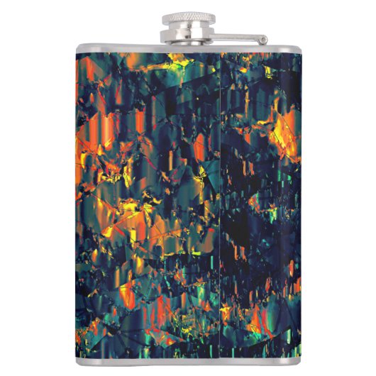 Abstraktes Mosaik eines vertriebenen Lagerfeuers a Flachmann (Rückseite)