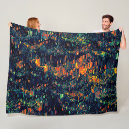 Abstraktes Mosaik eines vertriebenen Lagerfeuers a Fleecedecke