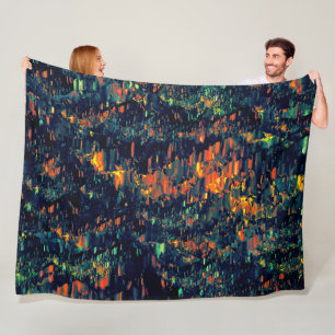 Abstraktes Mosaik eines vertriebenen Lagerfeuers a Fleecedecke