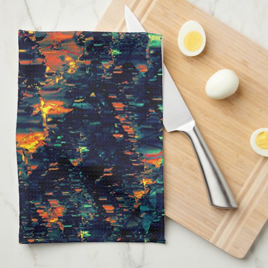 Abstraktes Mosaik eines vertriebenen Lagerfeuers a Geschirrtuch (Viertel Falte)