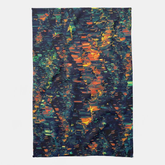Abstraktes Mosaik eines vertriebenen Lagerfeuers a Geschirrtuch (Vertikal)
