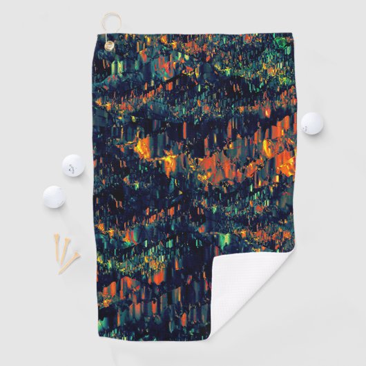 Abstraktes Mosaik eines vertriebenen Lagerfeuers a Golfhandtuch (Insitu)