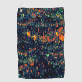 Abstraktes Mosaik eines vertriebenen Lagerfeuers a Golfhandtuch (Vorderseite)