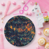 Abstraktes Mosaik eines vertriebenen Lagerfeuers a Pappteller (Party)