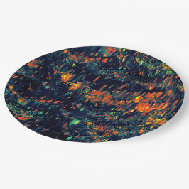 Abstraktes Mosaik eines vertriebenen Lagerfeuers a Pappteller