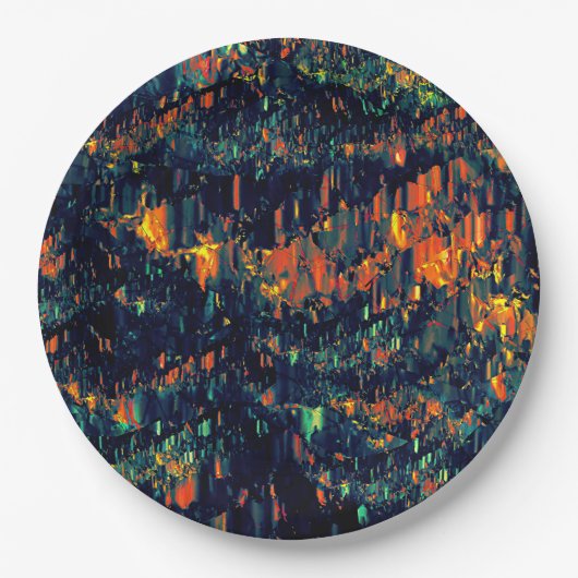 Abstraktes Mosaik eines vertriebenen Lagerfeuers a Pappteller (Vorderseite)