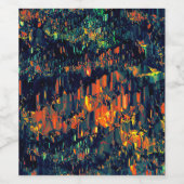 Abstraktes Mosaik eines vertriebenen Lagerfeuers a Weinetikett (Einzelnes Label)