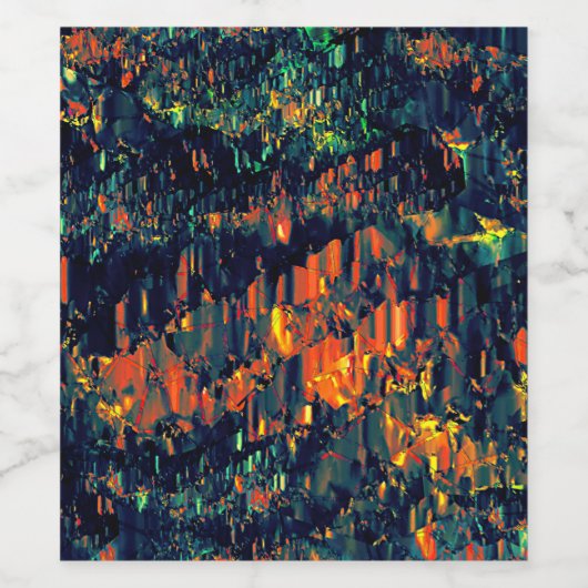 Abstraktes Mosaik eines vertriebenen Lagerfeuers a Weinetikett (Einzelnes Label)