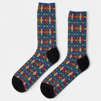Abstraktes Mosaik-Gittermuster in Tiefviolett und Socken