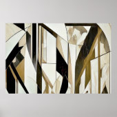 Abstraktes Mosaik Gold und Neutral Poster (Vorne)