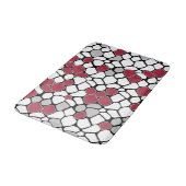 Abstraktes Mosaik, grau, bordeauxrot, schwarz und  Badematte (Schrägansicht)