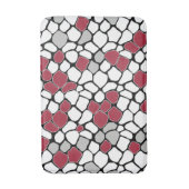 Abstraktes Mosaik, grau, bordeauxrot, schwarz und  Badematte (Vorderseite Vertikal)