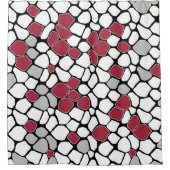 Abstraktes Mosaik, grau, bordeauxrot, schwarz und  Duschvorhang (Vorderseite)