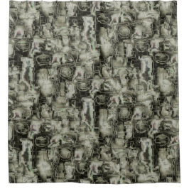 Abstraktes Mosaik in Grautönen Duschvorhang