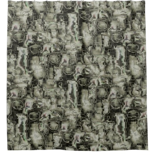 Abstraktes Mosaik in Grautönen Duschvorhang (Vorderseite)