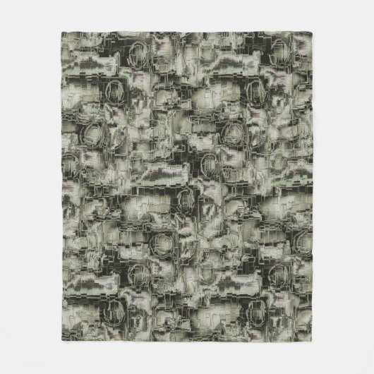 Abstraktes Mosaik in Grautönen Fleecedecke (Vorderseite)