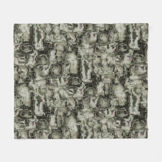 Abstraktes Mosaik in Grautönen Fleecedecke (Vorderseite (Horizontal))