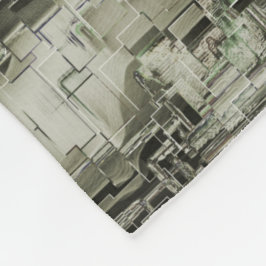 Abstraktes Mosaik in Grautönen Fleecedecke