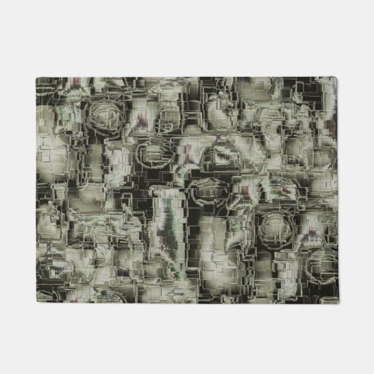 Abstraktes Mosaik in Grautönen Fußmatte (Vorderseite)