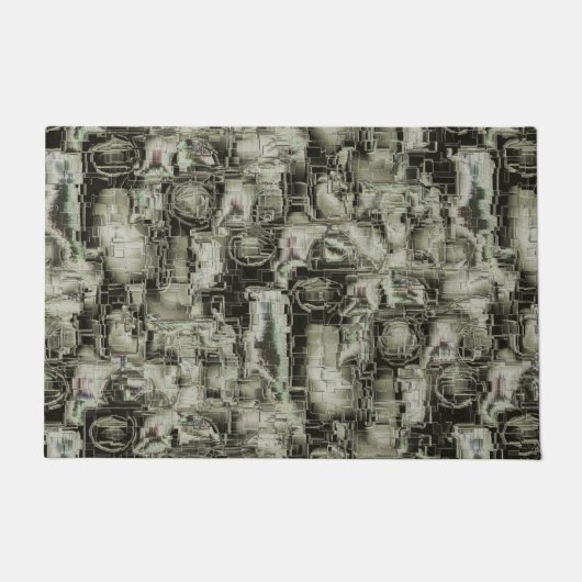 Abstraktes Mosaik in Grautönen Fußmatte (Vorderseite)