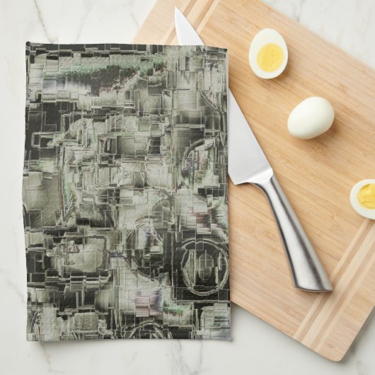 Abstraktes Mosaik in Grautönen Geschirrtuch (Viertel Falte)