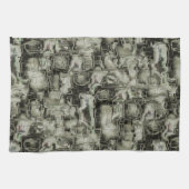 Abstraktes Mosaik in Grautönen Geschirrtuch (Horizontal)