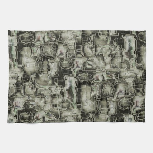 Abstraktes Mosaik in Grautönen Geschirrtuch (Horizontal)