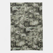 Abstraktes Mosaik in Grautönen Geschirrtuch (Vertikal)