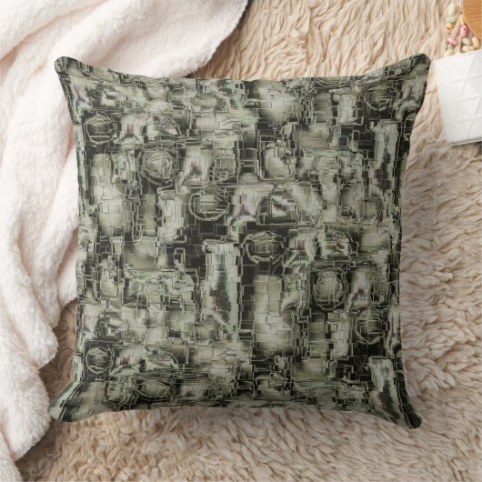 Abstraktes Mosaik in Grautönen Kissen (Decke)