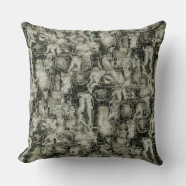 Abstraktes Mosaik in Grautönen Kissen