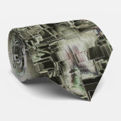 Abstraktes Mosaik in Grautönen Krawatte (Gerollt)