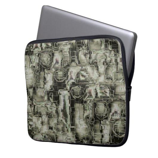 Abstraktes Mosaik in Grautönen Laptopschutzhülle (Vorderseite Links)