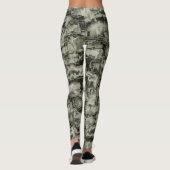 Abstraktes Mosaik in Grautönen Leggings (Rückseite)